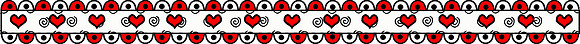 red trim with hearts and swirl