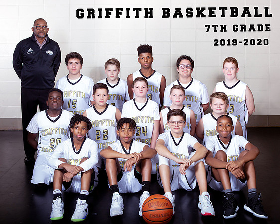 7th grade boys basketball team with words
