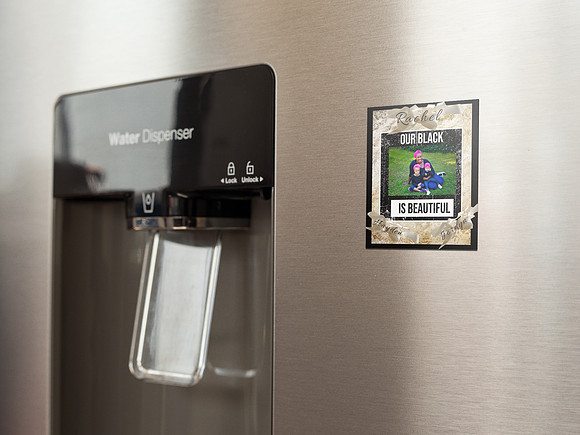 fridge-magnet-mockup-on-a-metallic-fridge-near-the-water-dispenser-a14790